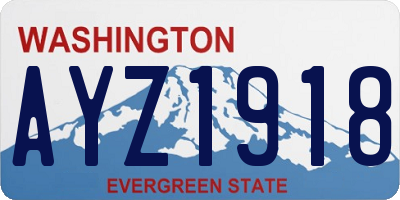 WA license plate AYZ1918