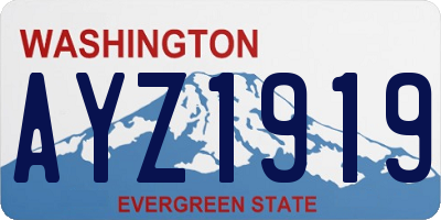 WA license plate AYZ1919