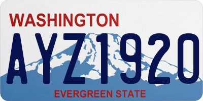 WA license plate AYZ1920