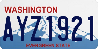 WA license plate AYZ1921