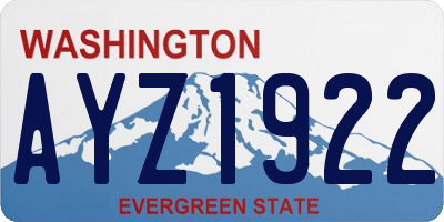 WA license plate AYZ1922