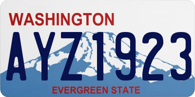 WA license plate AYZ1923