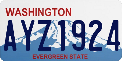 WA license plate AYZ1924