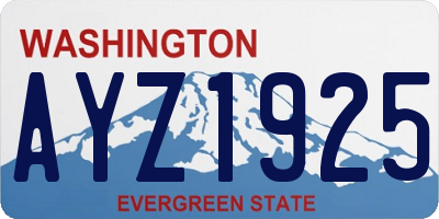 WA license plate AYZ1925