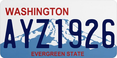 WA license plate AYZ1926