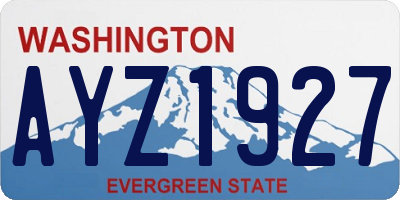 WA license plate AYZ1927