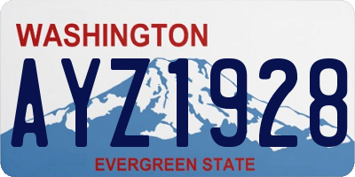 WA license plate AYZ1928