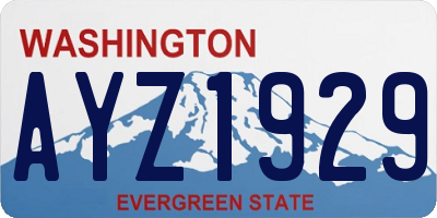 WA license plate AYZ1929