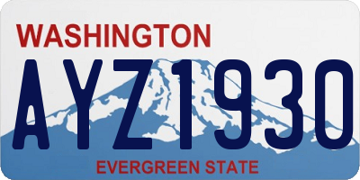 WA license plate AYZ1930