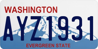 WA license plate AYZ1931