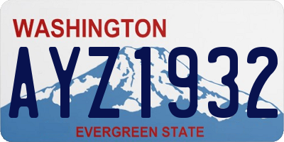 WA license plate AYZ1932