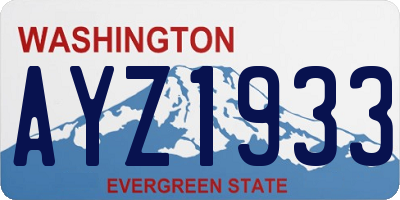 WA license plate AYZ1933