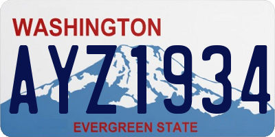 WA license plate AYZ1934