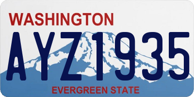 WA license plate AYZ1935