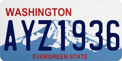 WA license plate AYZ1936