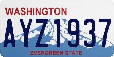 WA license plate AYZ1937