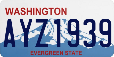 WA license plate AYZ1939