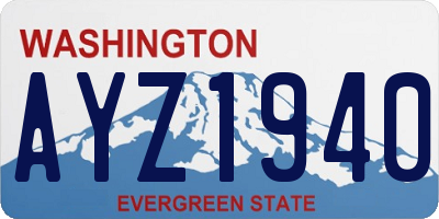 WA license plate AYZ1940