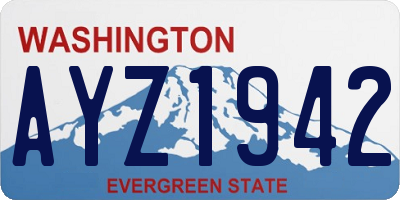 WA license plate AYZ1942