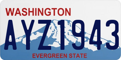 WA license plate AYZ1943