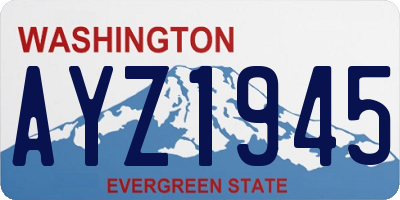 WA license plate AYZ1945