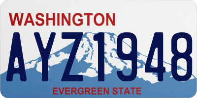 WA license plate AYZ1948