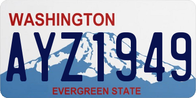 WA license plate AYZ1949