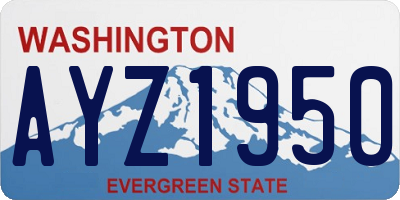 WA license plate AYZ1950