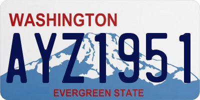 WA license plate AYZ1951