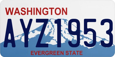 WA license plate AYZ1953