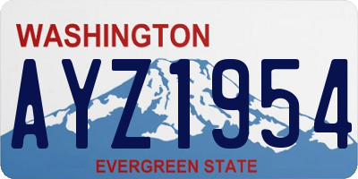 WA license plate AYZ1954