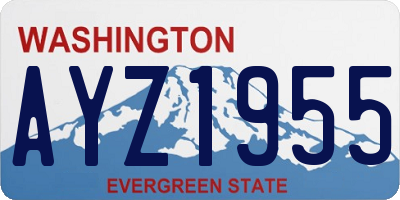 WA license plate AYZ1955