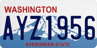 WA license plate AYZ1956