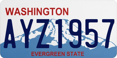 WA license plate AYZ1957