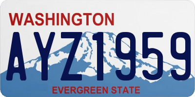 WA license plate AYZ1959