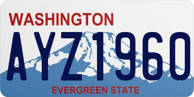 WA license plate AYZ1960