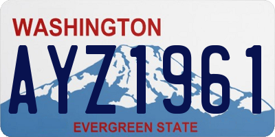 WA license plate AYZ1961