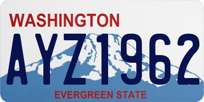 WA license plate AYZ1962