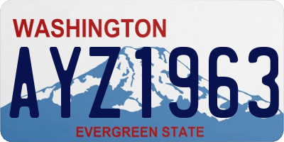 WA license plate AYZ1963