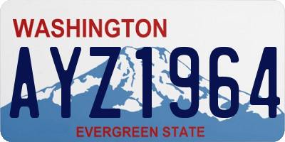 WA license plate AYZ1964