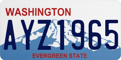 WA license plate AYZ1965