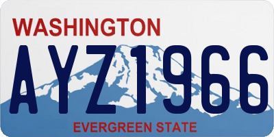 WA license plate AYZ1966