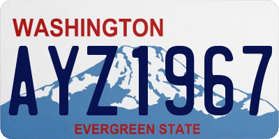 WA license plate AYZ1967