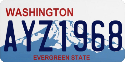 WA license plate AYZ1968