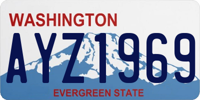 WA license plate AYZ1969