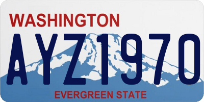 WA license plate AYZ1970