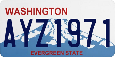 WA license plate AYZ1971