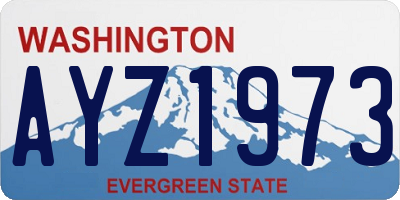 WA license plate AYZ1973