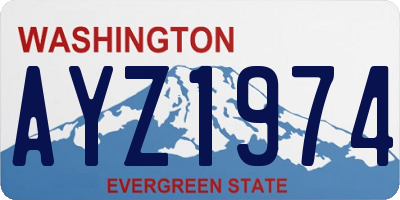 WA license plate AYZ1974