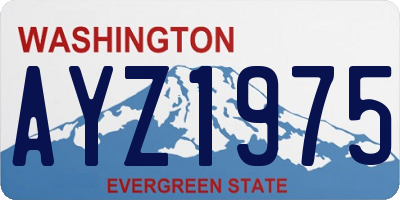 WA license plate AYZ1975